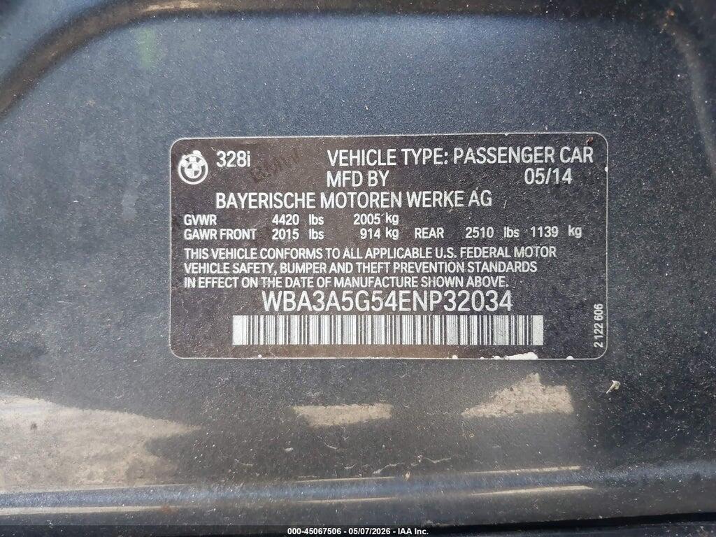 WBA3A5G54ENP32034 2014 BMW 328I photo no. 9