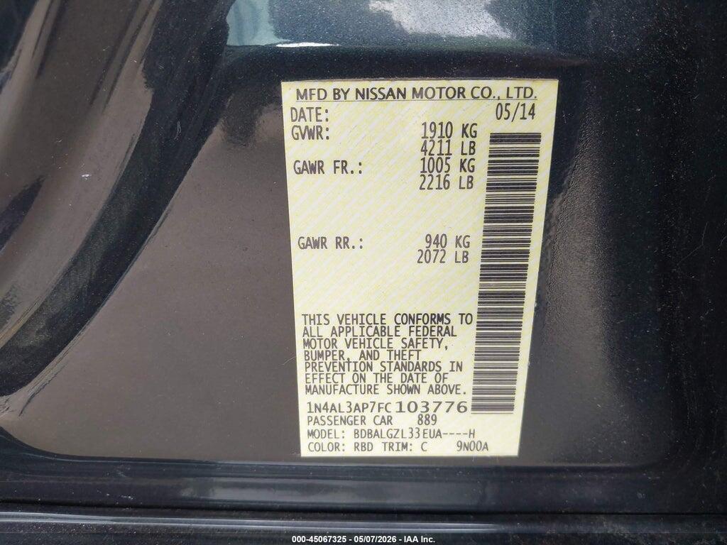 1N4AL3AP7FC103776 2015 NISSAN ALTIMA photo no. 9