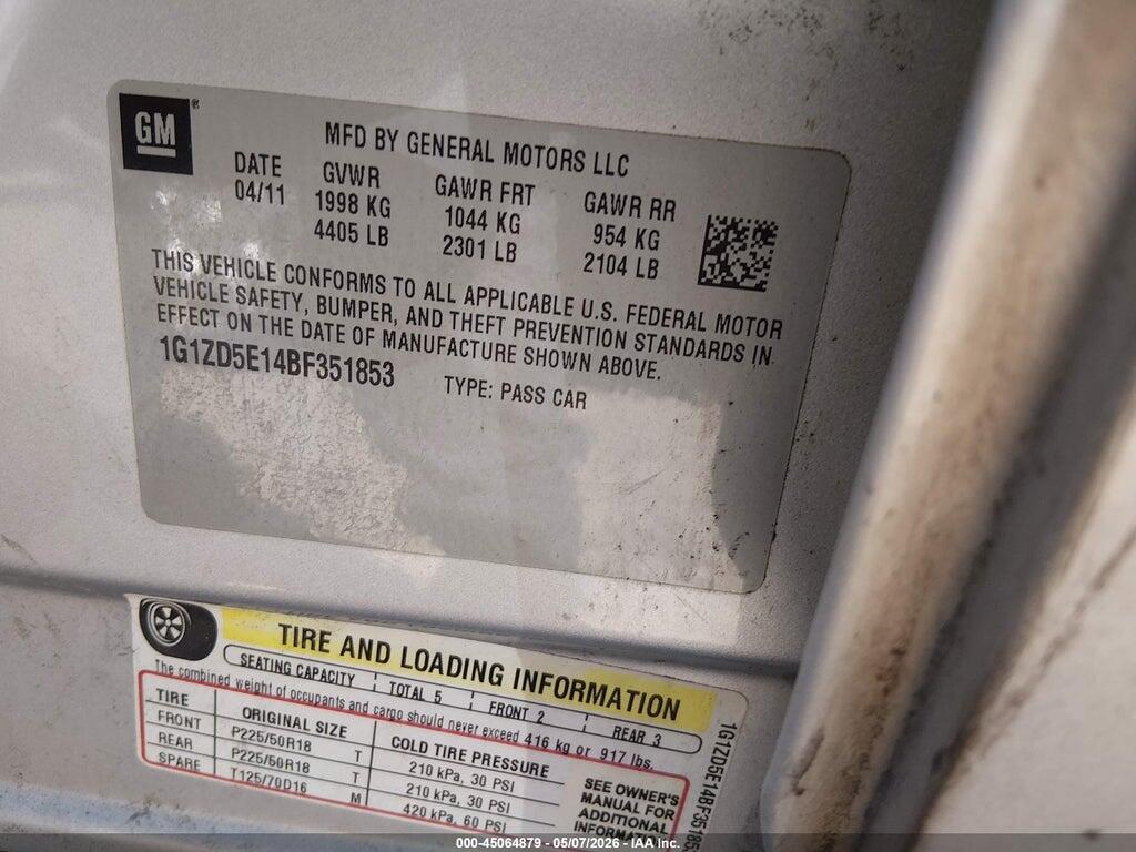 1G1ZD5E14BF351853 2011 CHEVROLET MALIBU photo no. 9