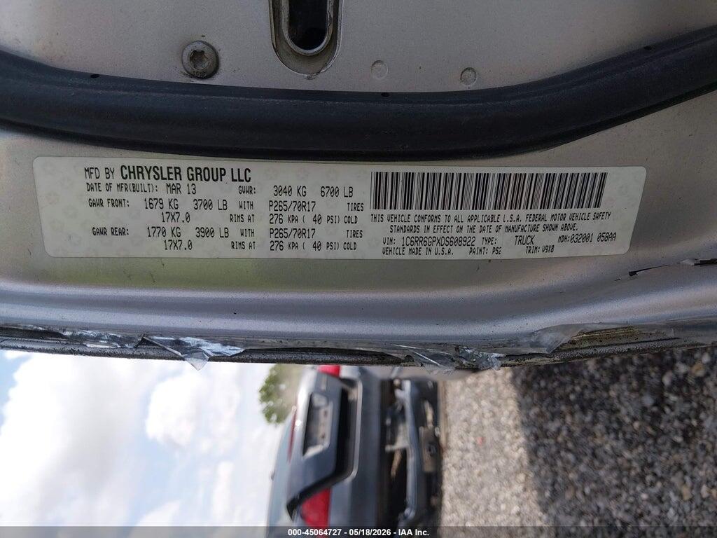 1C6RR6GPXDS608922 2013 RAM 1500 photo no. 9