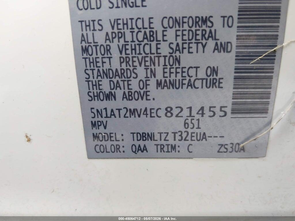 5N1AT2MV4EC821455 2014 NISSAN ROGUE photo no. 9