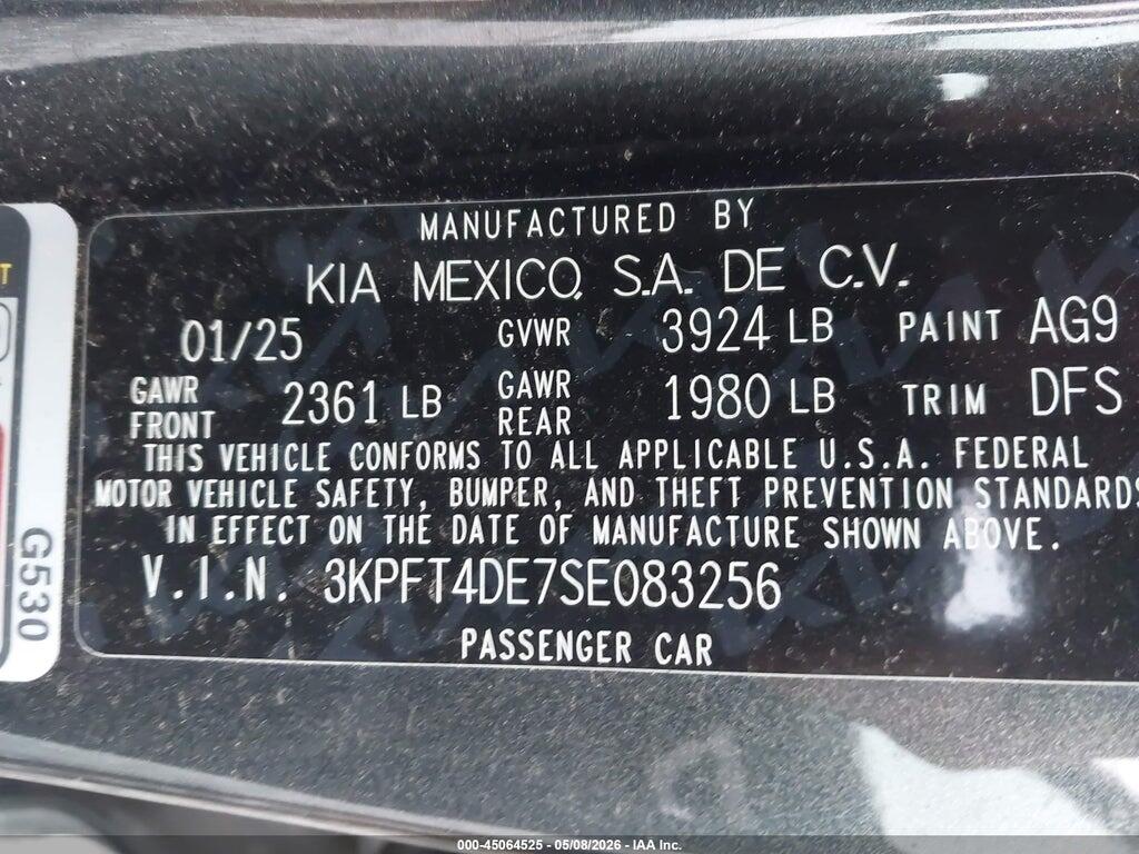 3KPFT4DE7SE083256 2025 KIA K4 photo no. 9