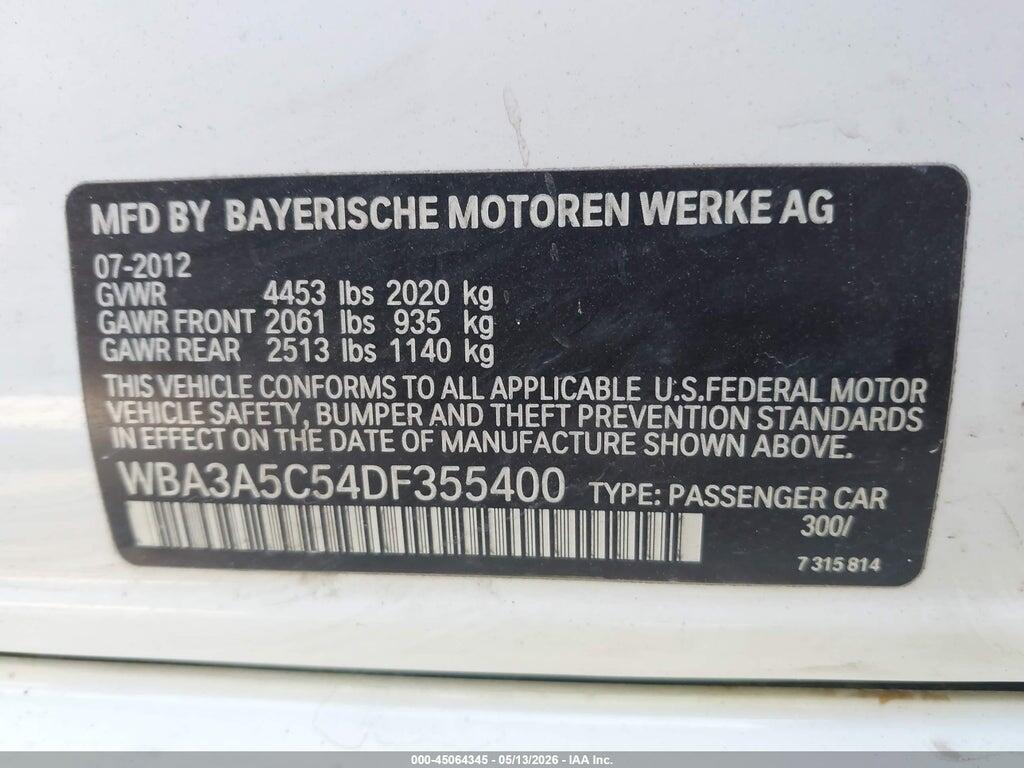 WBA3A5C54DF355400 2013 BMW 328I photo no. 9