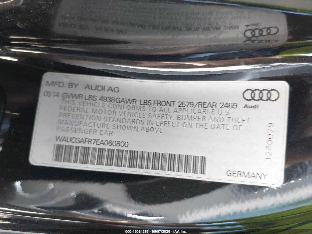 WAUCGAFR7EA060800 2014 AUDI S5 photo no. 9