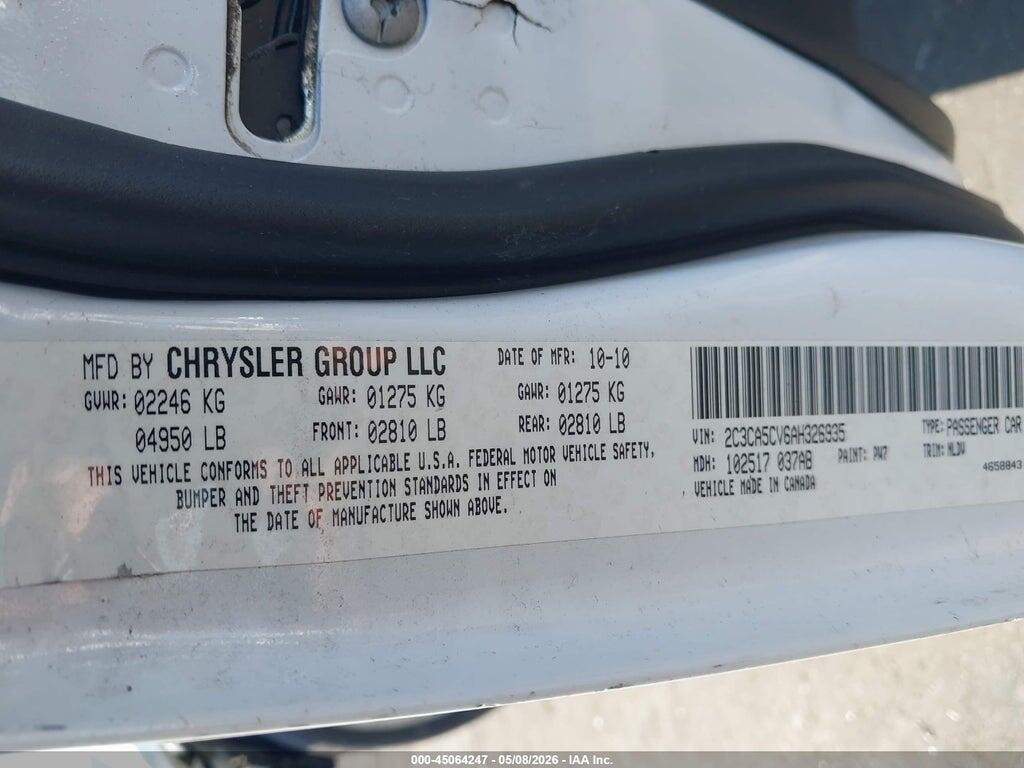 2C3CA5CV6AH326935 2010 CHRYSLER 300 photo no. 9