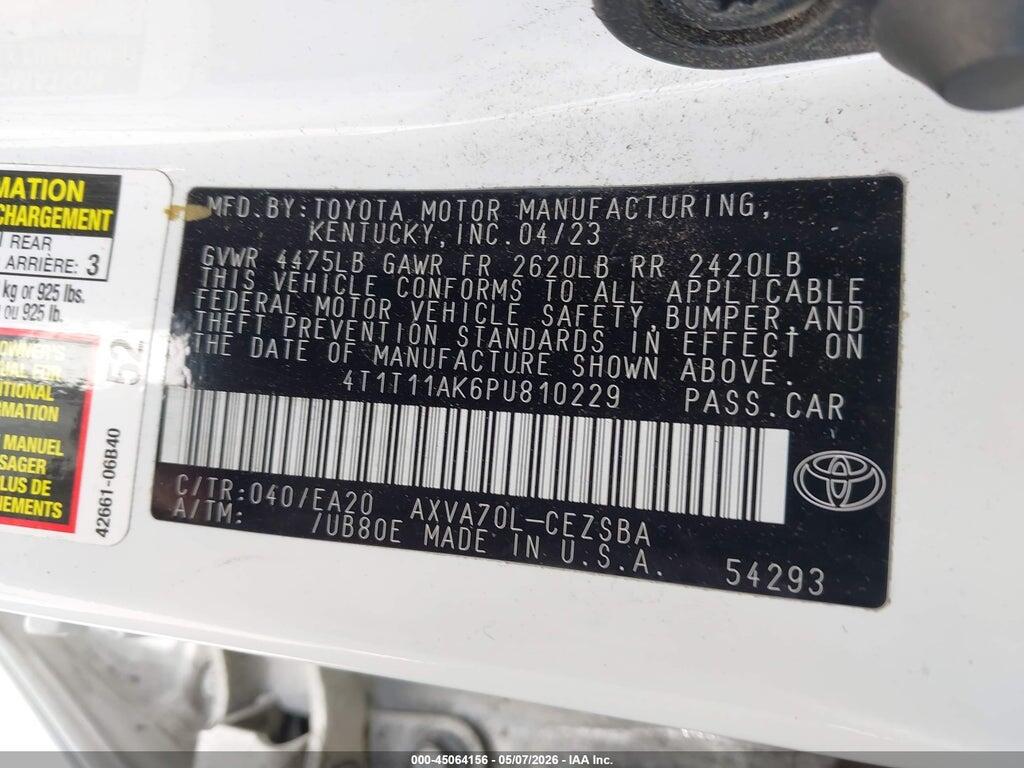 4T1T11AK6PU810229 2023 TOYOTA CAMRY photo no. 9