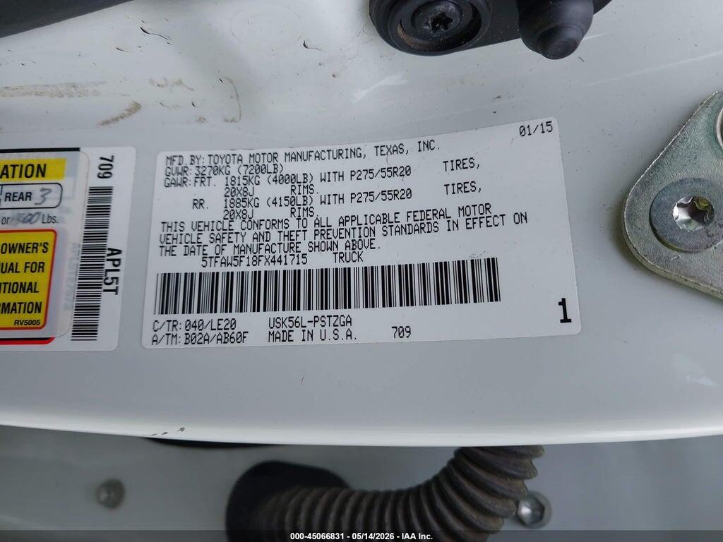 5TFAW5F18FX441715 2015 TOYOTA TUNDRA photo no. 9