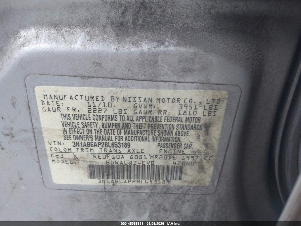 3N1AB6AP2BL653189 2011 NISSAN SENTRA photo no. 9