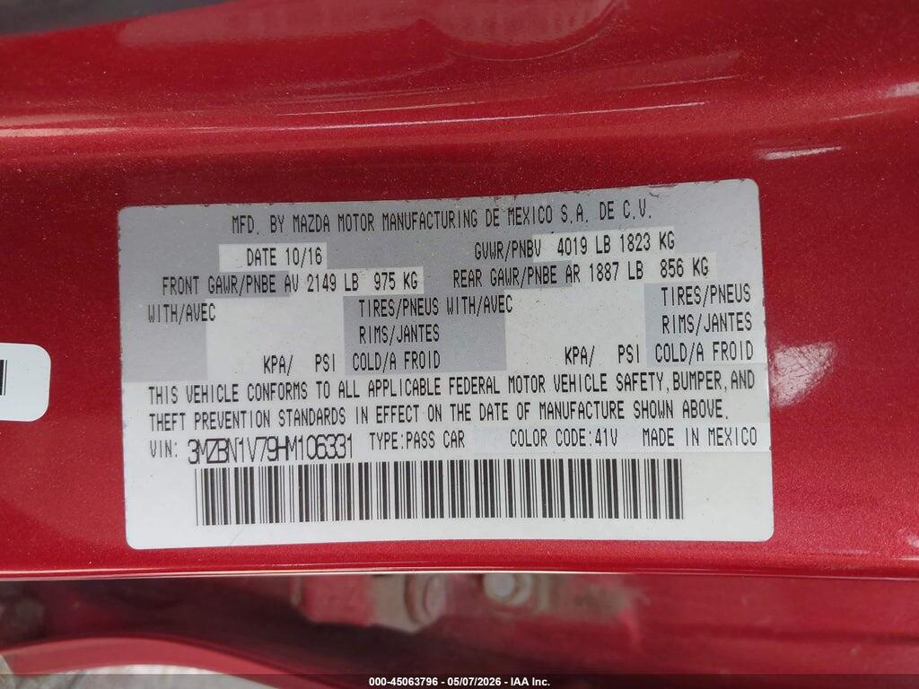 3MZBN1V79HM106331 2017 MAZDA MAZDA3 photo no. 9