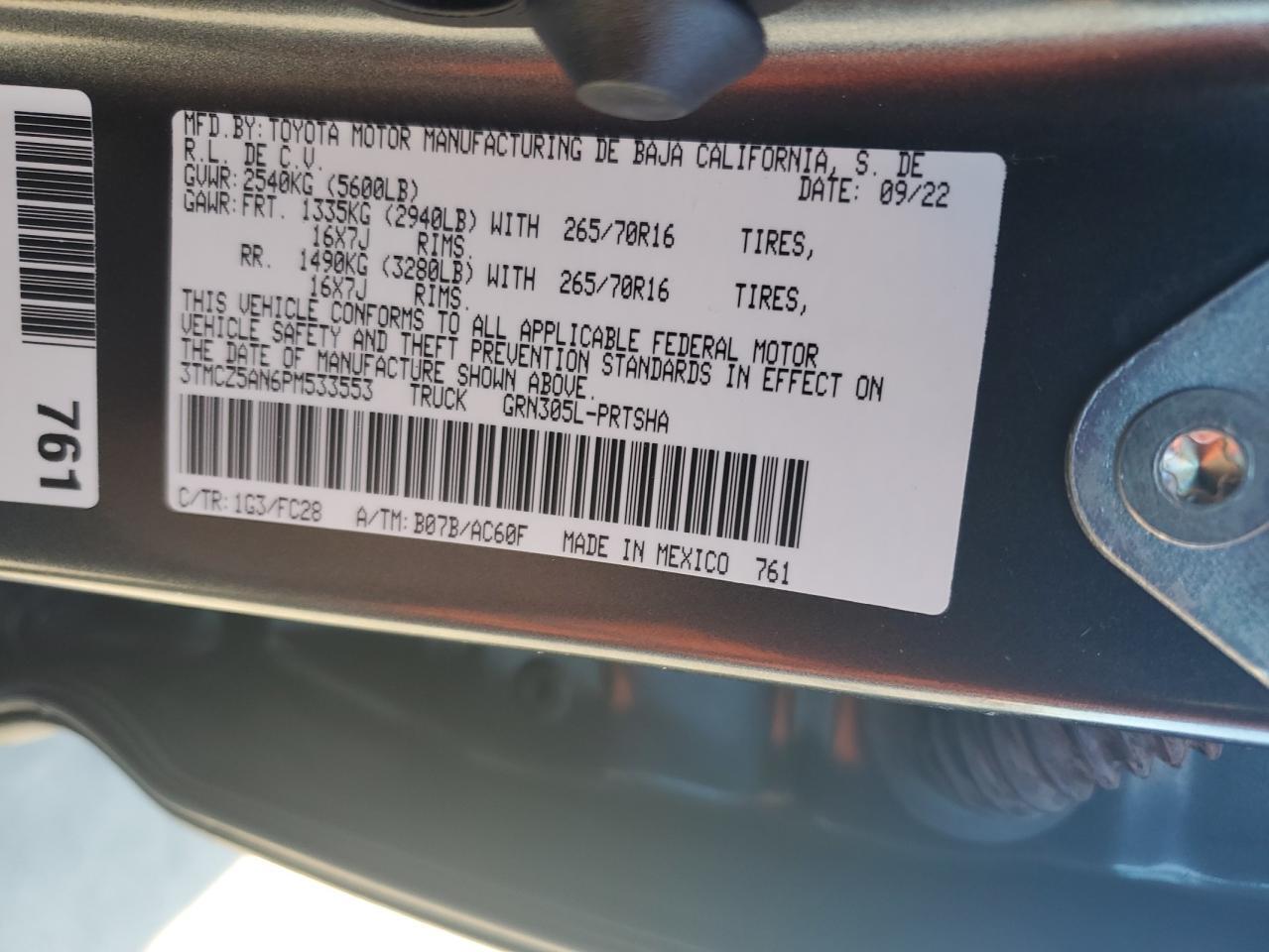 2023 TOYOTA TACOMA DOUBLE CAB — Фото 12 из 12