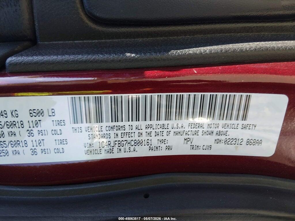 1C4RJFBG7HC800161 2017 JEEP GRAND CHEROKEE photo no. 9