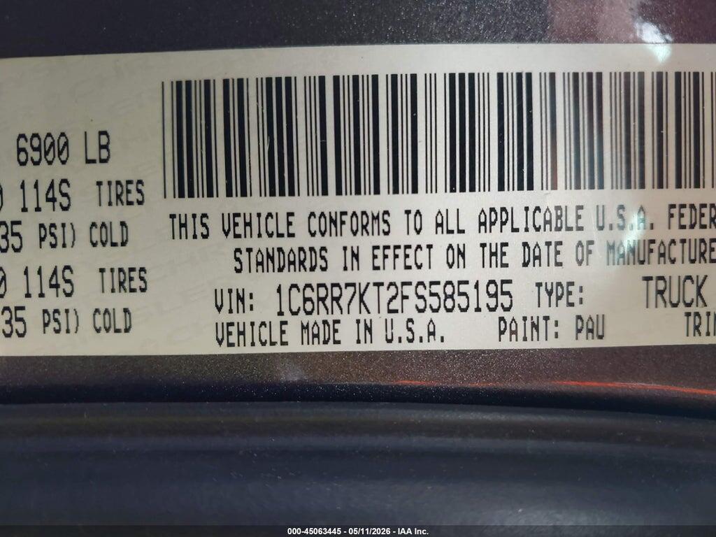 1C6RR7KT2FS585195 2015 RAM 1500 photo no. 9