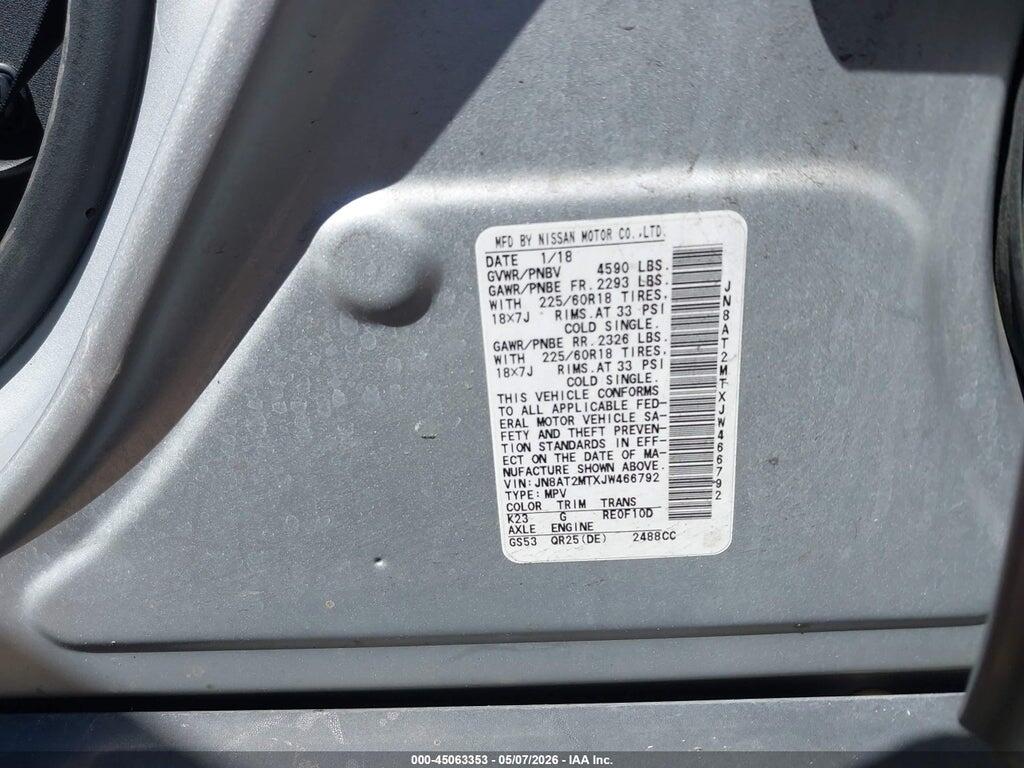 JN8AT2MTXJW466792 2018 NISSAN ROGUE photo no. 9