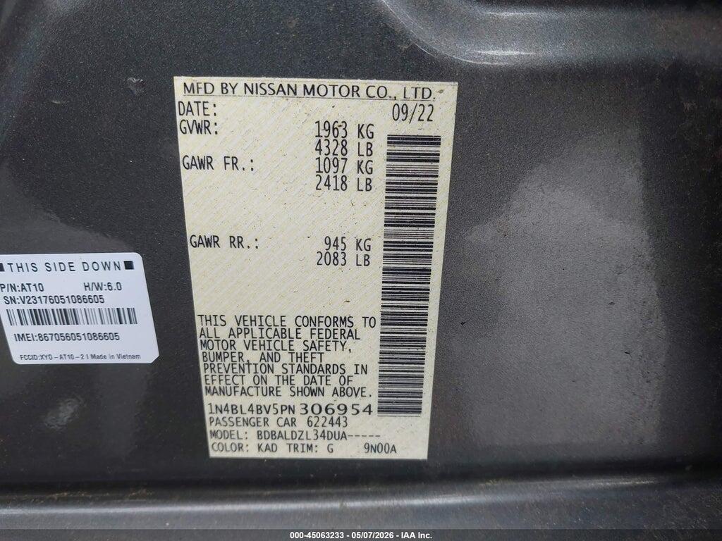 1N4BL4BV5PN306954 2023 NISSAN ALTIMA photo no. 9