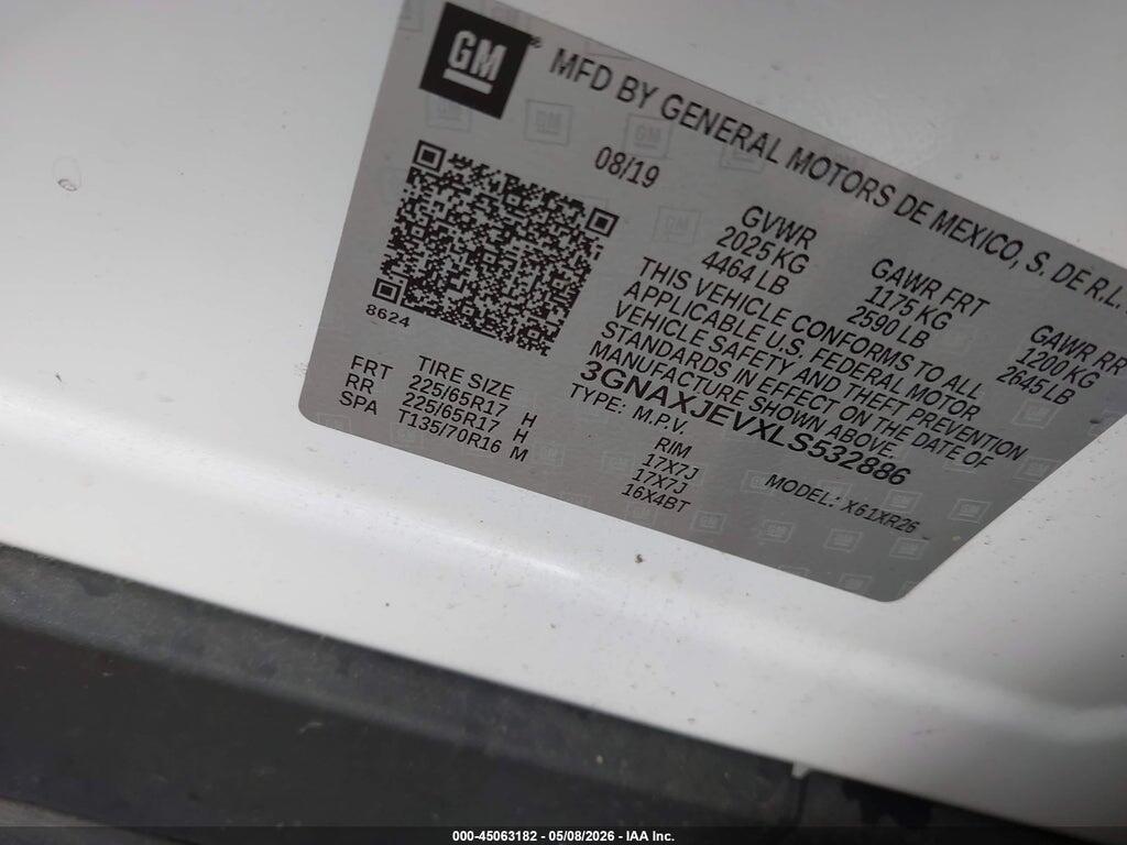 3GNAXJEVXLS532886 2020 CHEVROLET EQUINOX photo no. 9