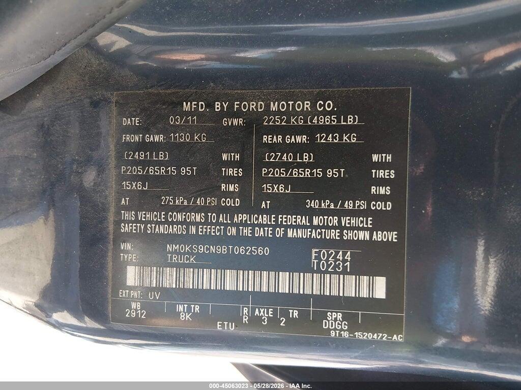 NM0KS9CN9BT062560 2011 FORD TRANSIT CONNECT photo no. 9