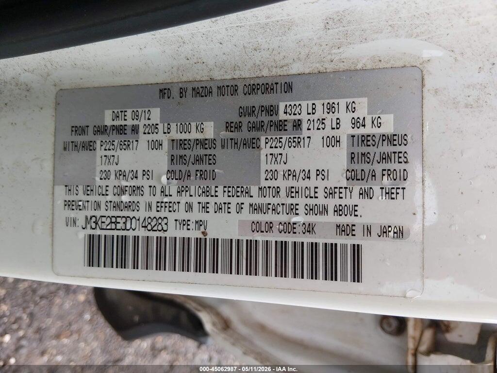 JM3KE2BE3D0148283 2013 MAZDA CX-5 photo no. 9