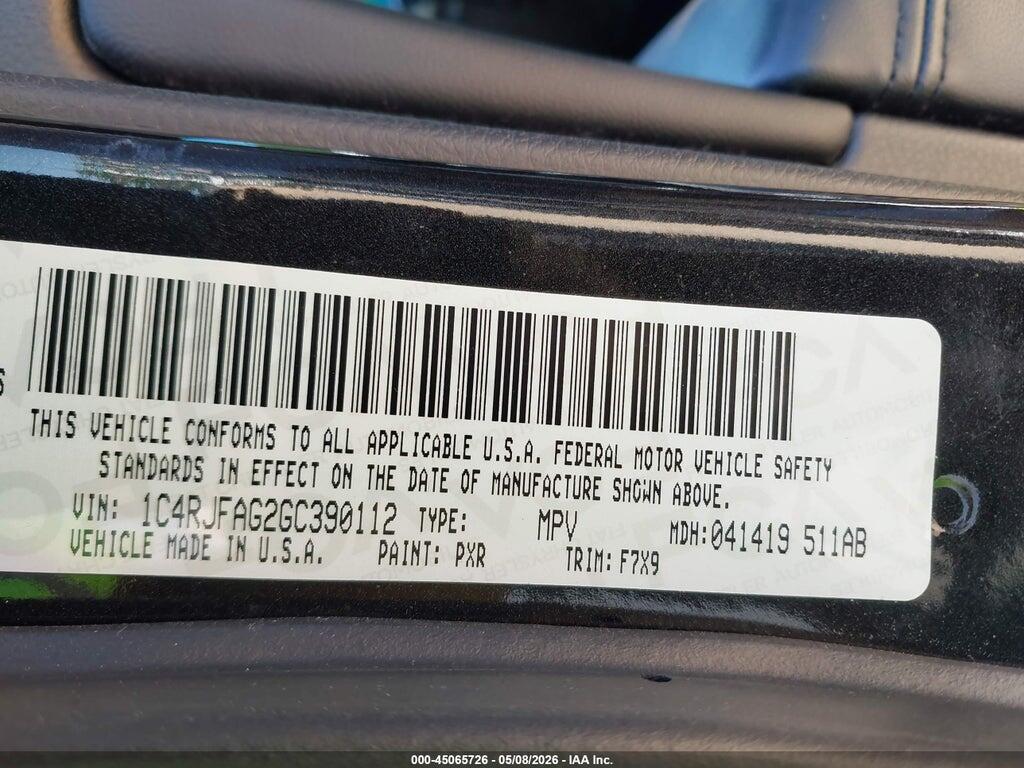 1C4RJFAG2GC390112 2016 JEEP GRAND CHEROKEE photo no. 9