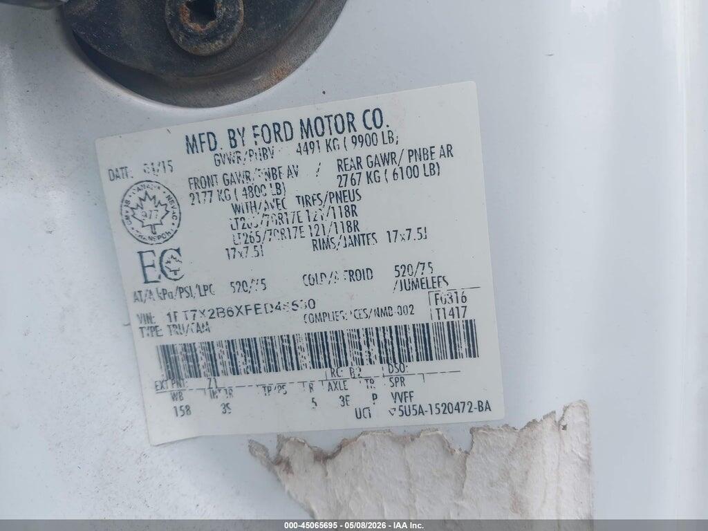 1FT7X2B6XFED46530 2015 FORD F-250 photo no. 9