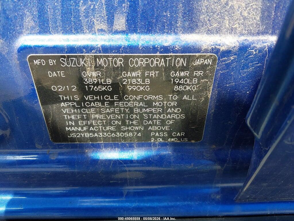 JS2YB5A33C6305874 2012 SUZUKI SX4 photo no. 9