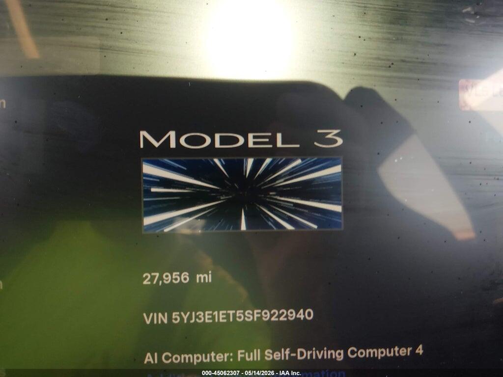 5YJ3E1ET5SF922940 2025 TESLA MODEL 3 photo no. 12