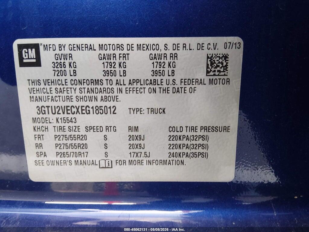 3GTU2VECXEG185012 2014 GMC SIERRA 1500 photo no. 9