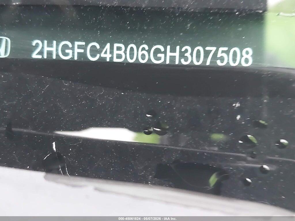 2HGFC4B06GH307508 2016 HONDA CIVIC photo no. 9