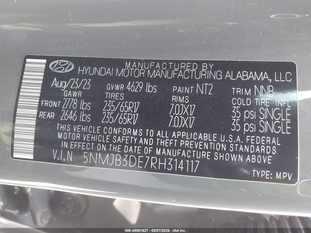 5NMJB3DE7RH314117 2024 HYUNDAI TUCSON photo no. 9
