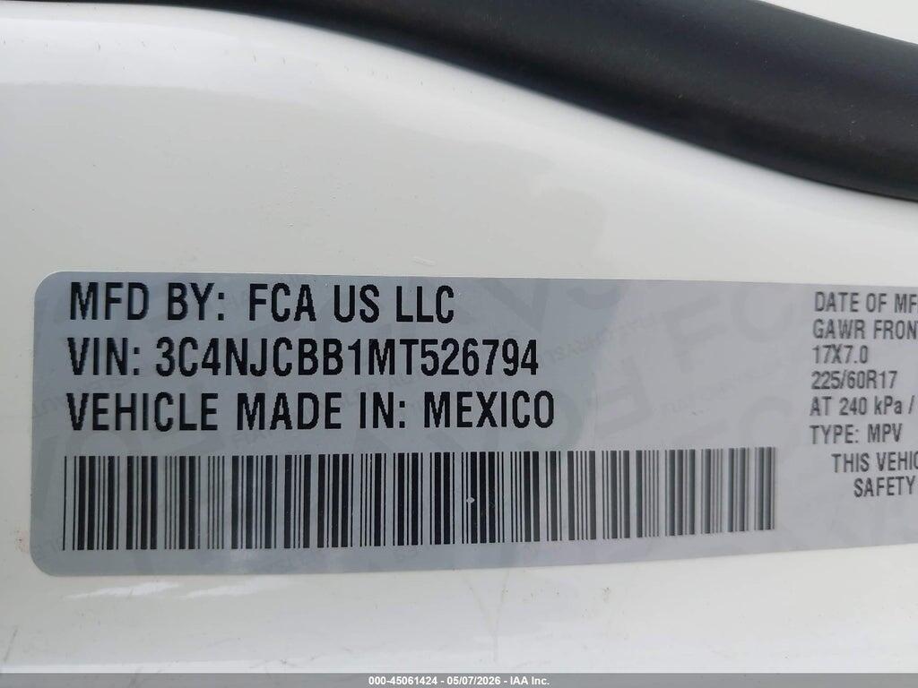 3C4NJCBB1MT526794 2021 JEEP COMPASS photo no. 9