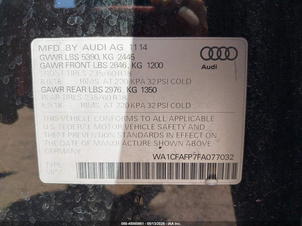 WA1CFAFP7FA077032 2015 AUDI Q5 photo no. 9