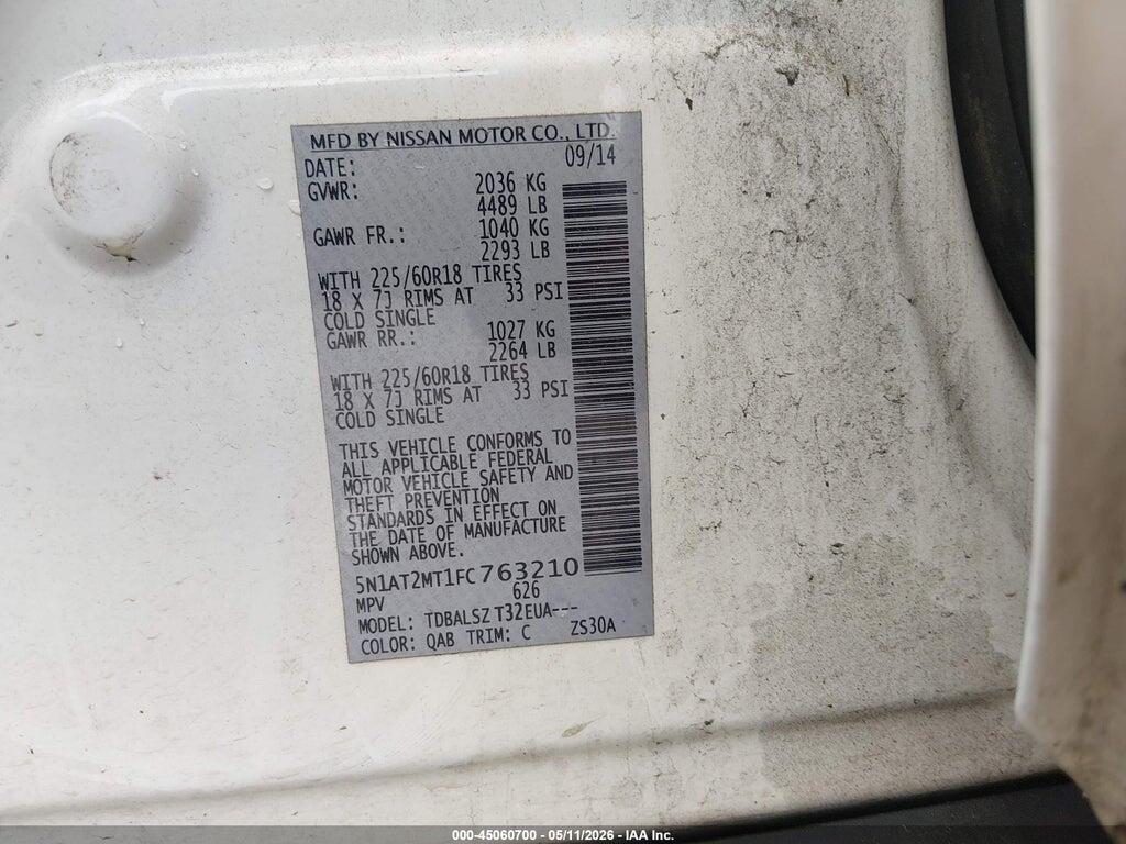 5N1AT2MT1FC763210 2015 NISSAN ROGUE photo no. 9