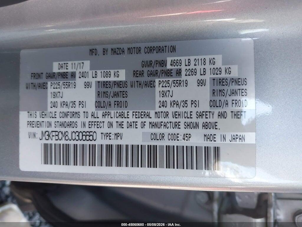 JM3KFBCM8J0306650 2018 MAZDA CX-5 photo no. 9