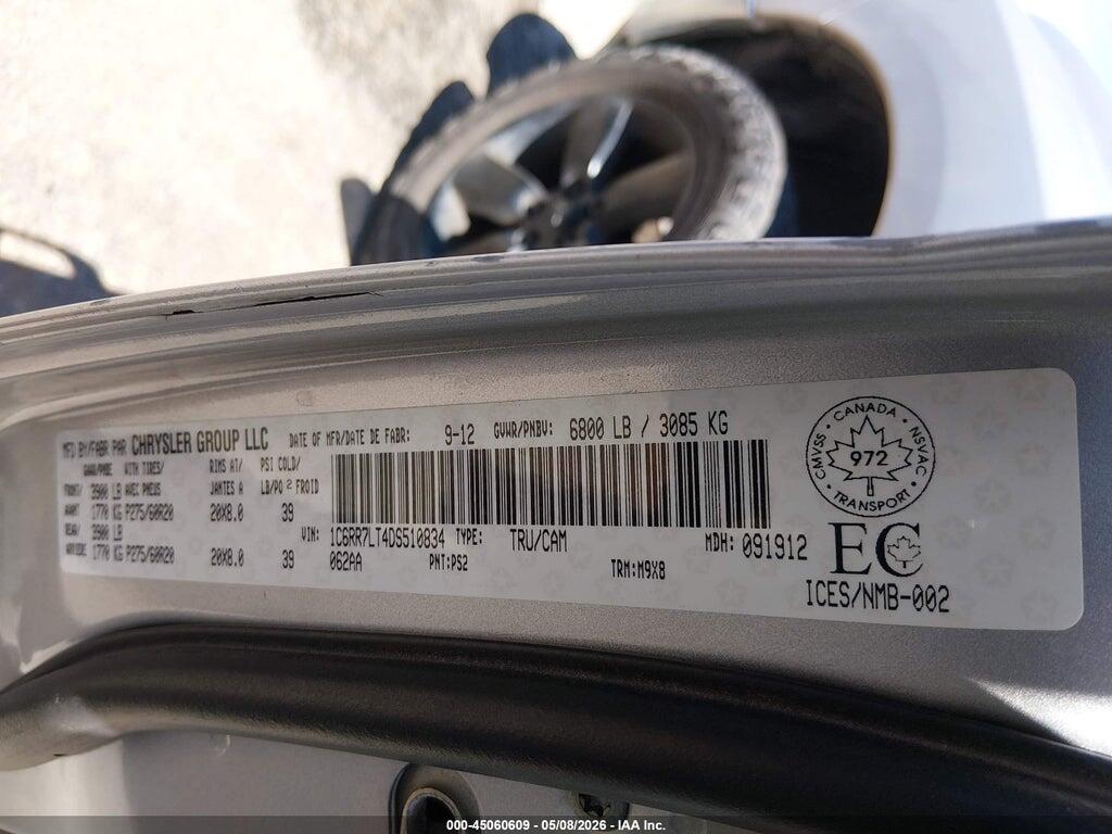 1C6RR7LT4DS510834 2013 RAM 1500 photo no. 9
