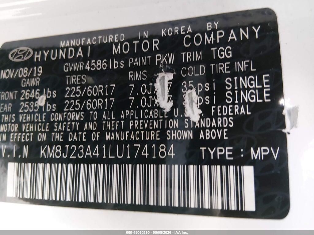 KM8J23A41LU174184 2020 HYUNDAI TUCSON photo no. 9