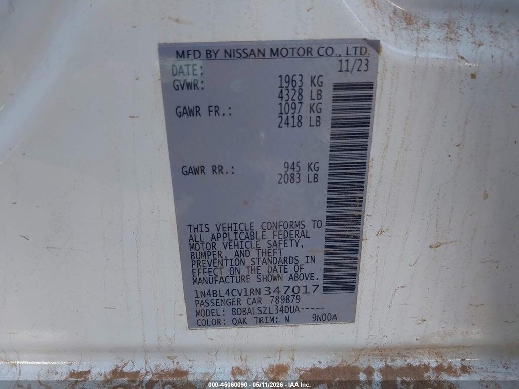 1N4BL4CV1RN347017 2024 NISSAN ALTIMA photo no. 9