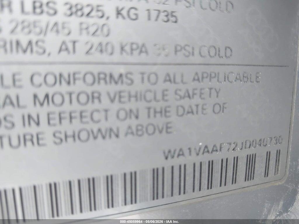 WA1VAAF72JD040730 2018 AUDI Q7 photo no. 9