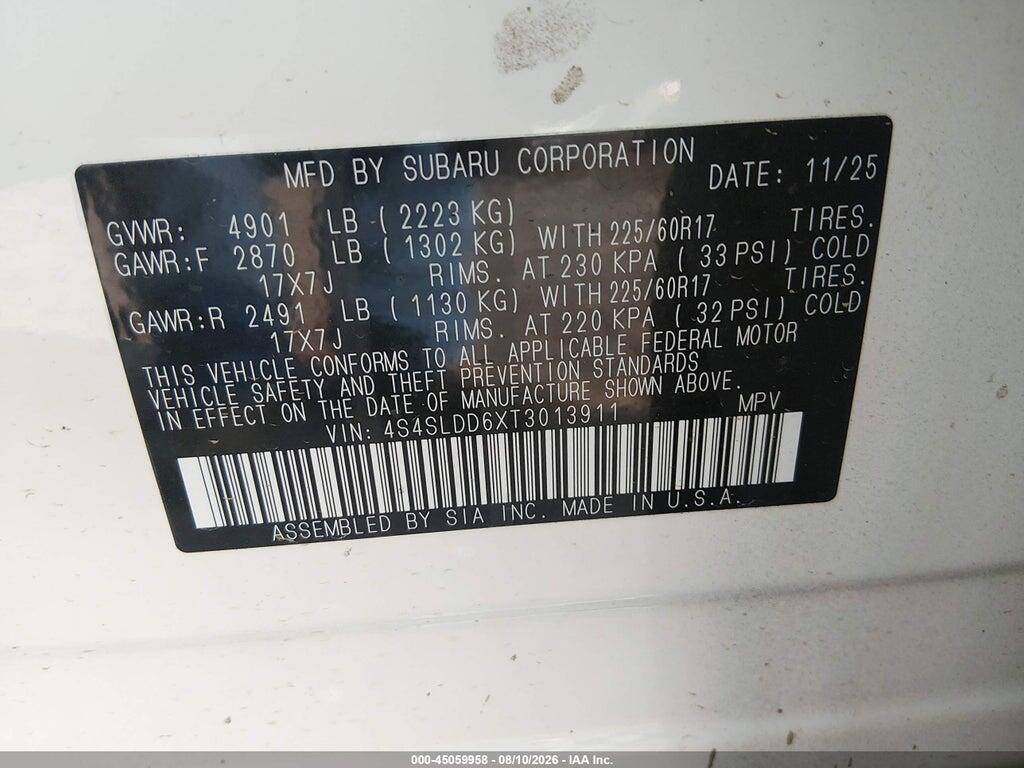 4S4SLDD6XT3013911 2026 SUBARU FORESTER photo no. 9