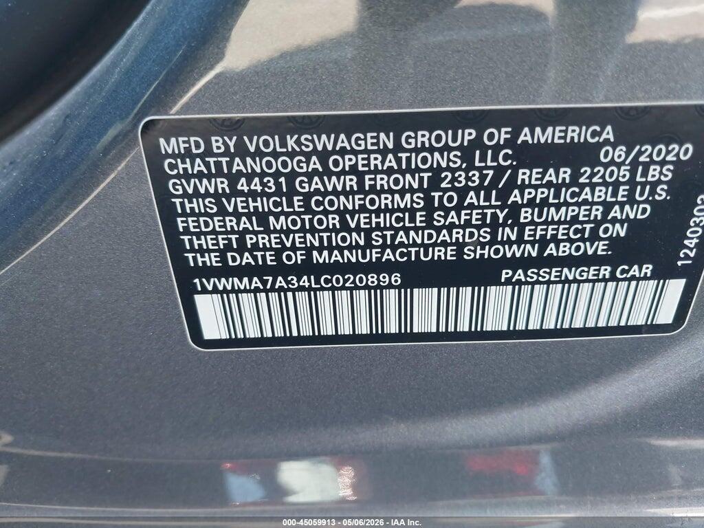1VWMA7A34LC020896 2020 VOLKSWAGEN PASSAT photo no. 9