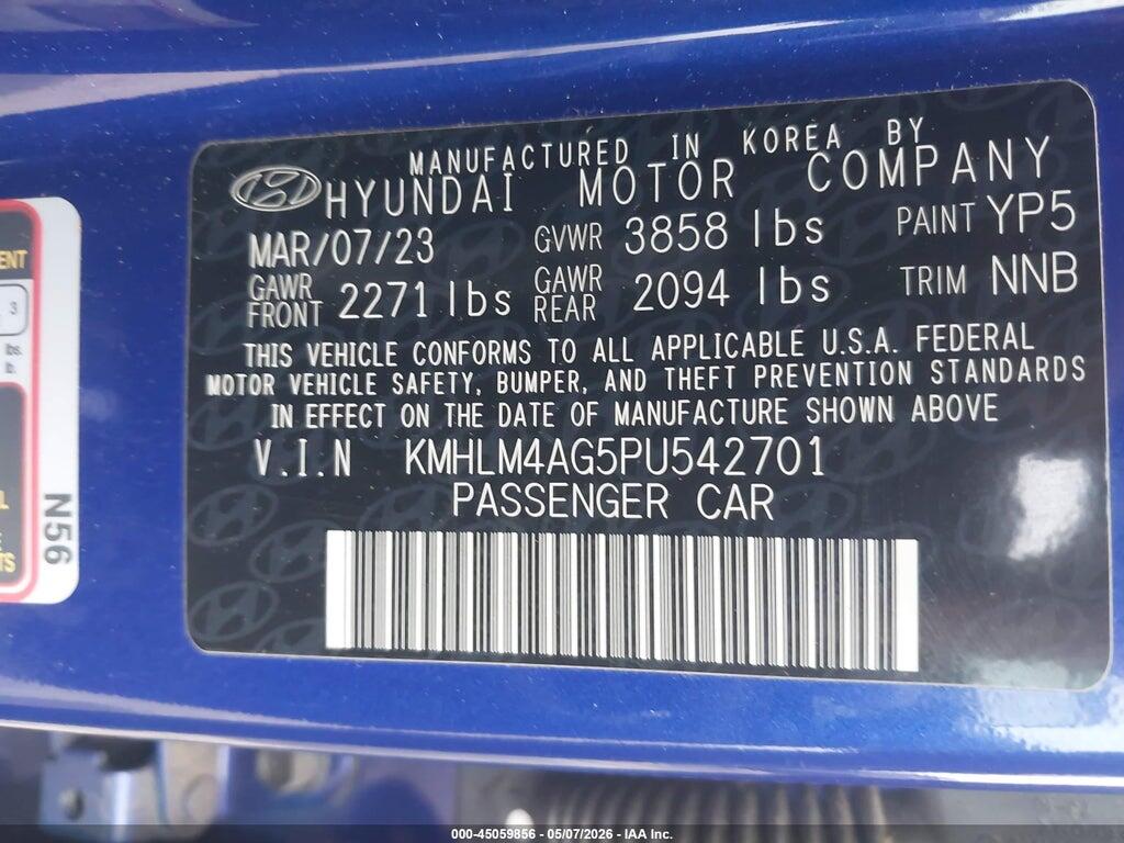 KMHLM4AG5PU542701 2023 HYUNDAI ELANTRA photo no. 9