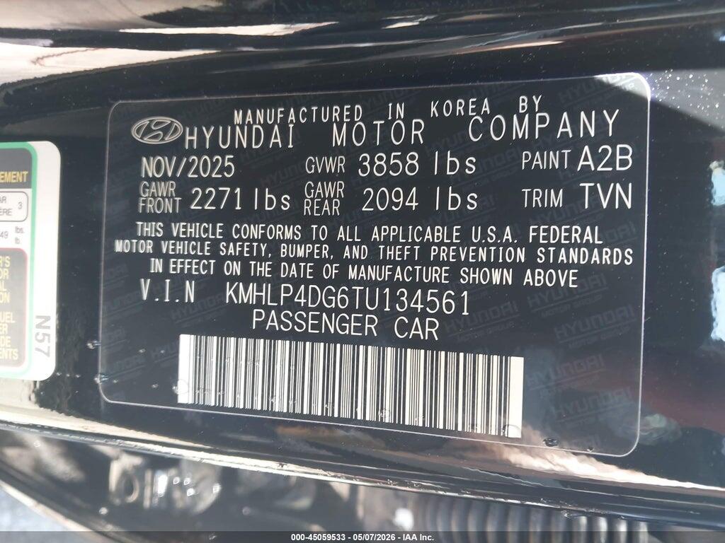 KMHLP4DG6TU134561 2026 HYUNDAI ELANTRA photo no. 9