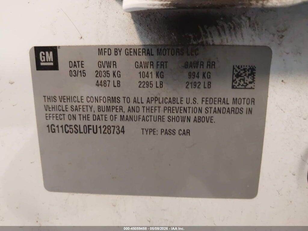 1G11C5SL0FU128734 2015 CHEVROLET MALIBU photo no. 9