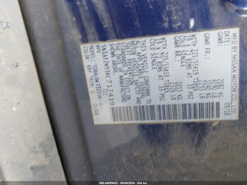 5N1AT2MT3KC717419 2019 NISSAN ROGUE photo no. 9