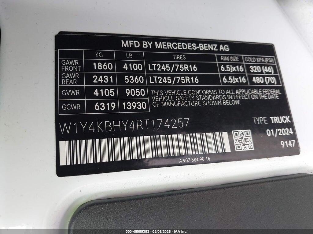 W1Y4KBHY4RT174257 2024 MERCEDES-BENZ SPRINTER 2500 photo no. 9