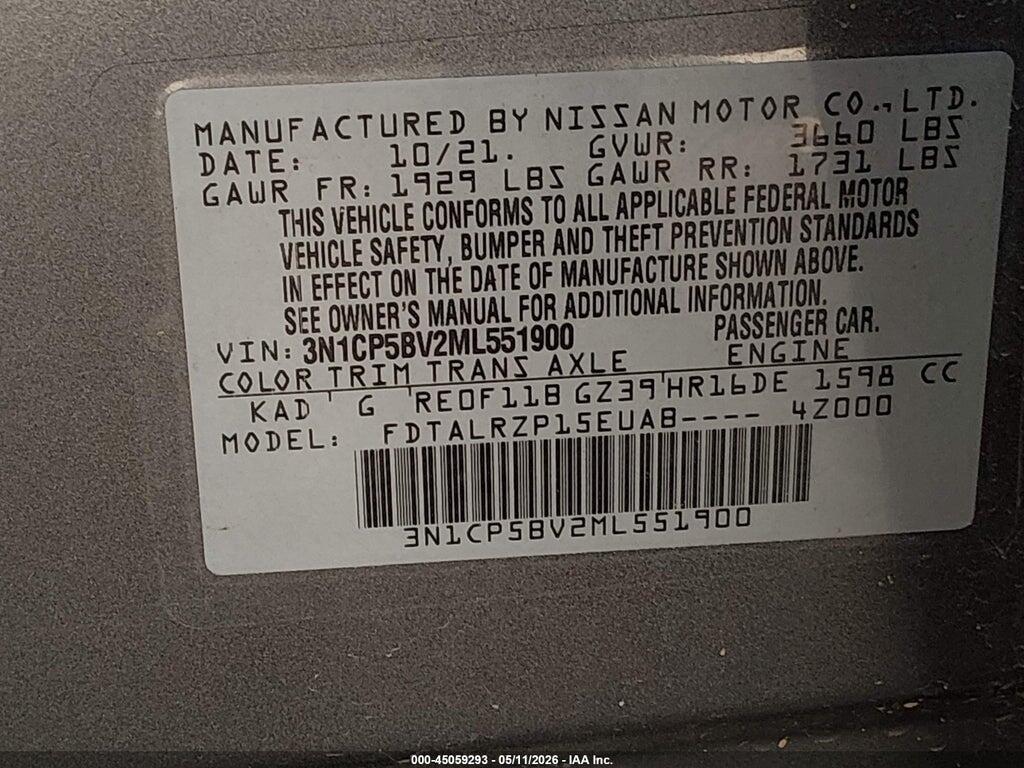 3N1CP5BV2ML551900 2021 NISSAN KICKS photo no. 9