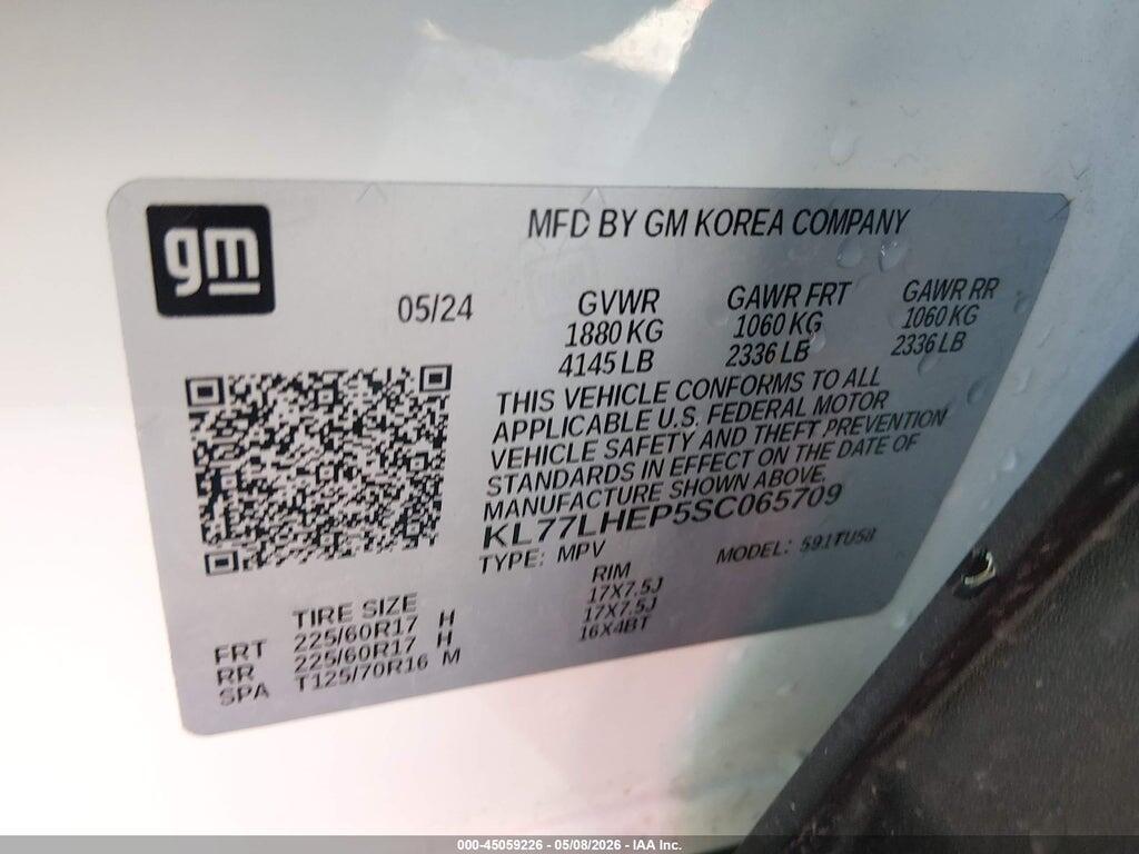 KL77LHEP5SC065709 2025 CHEVROLET TRAX photo no. 9