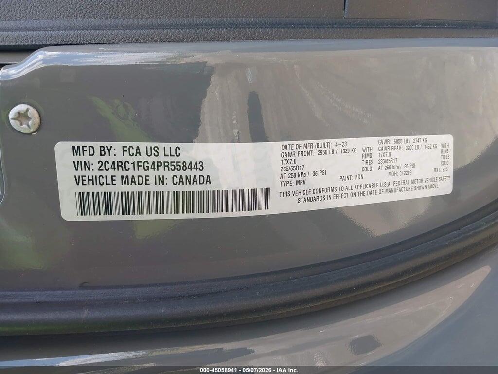 2C4RC1FG4PR558443 2023 CHRYSLER PACIFICA photo no. 9