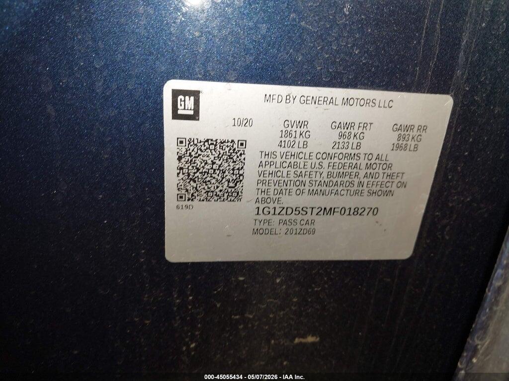 1G1ZD5ST2MF018270 2021 CHEVROLET MALIBU photo no. 9