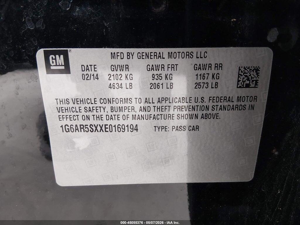 1G6AR5SXXE0169194 2014 CADILLAC CTS photo no. 9