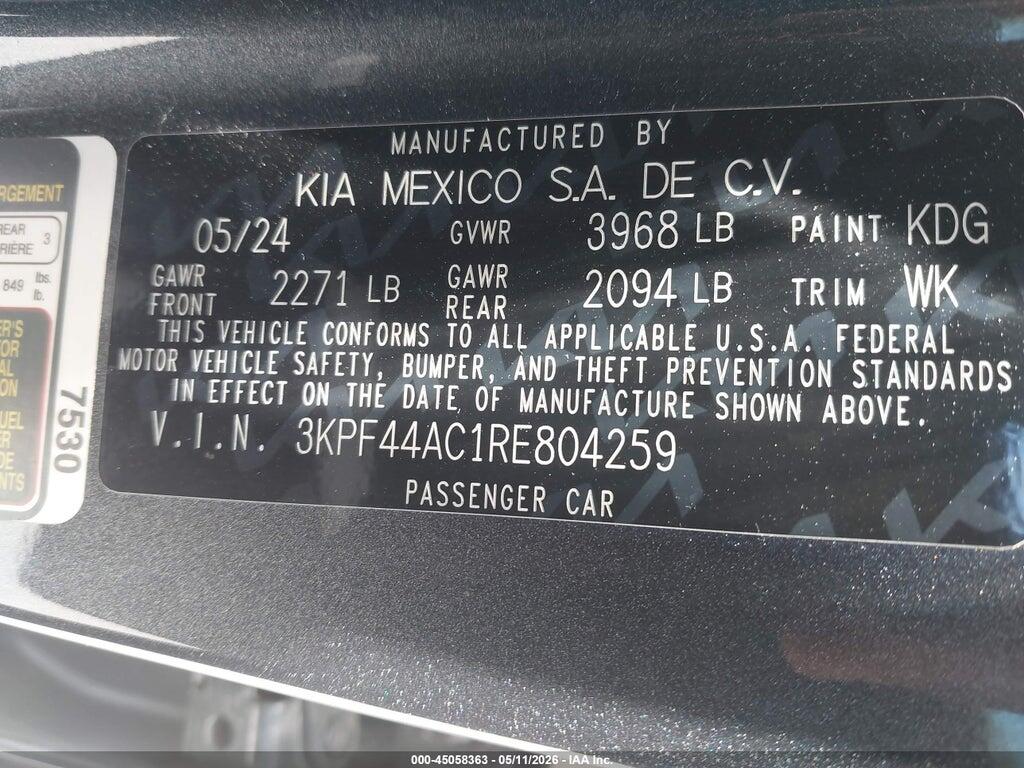 3KPF44AC1RE804259 2024 KIA FORTE photo no. 9