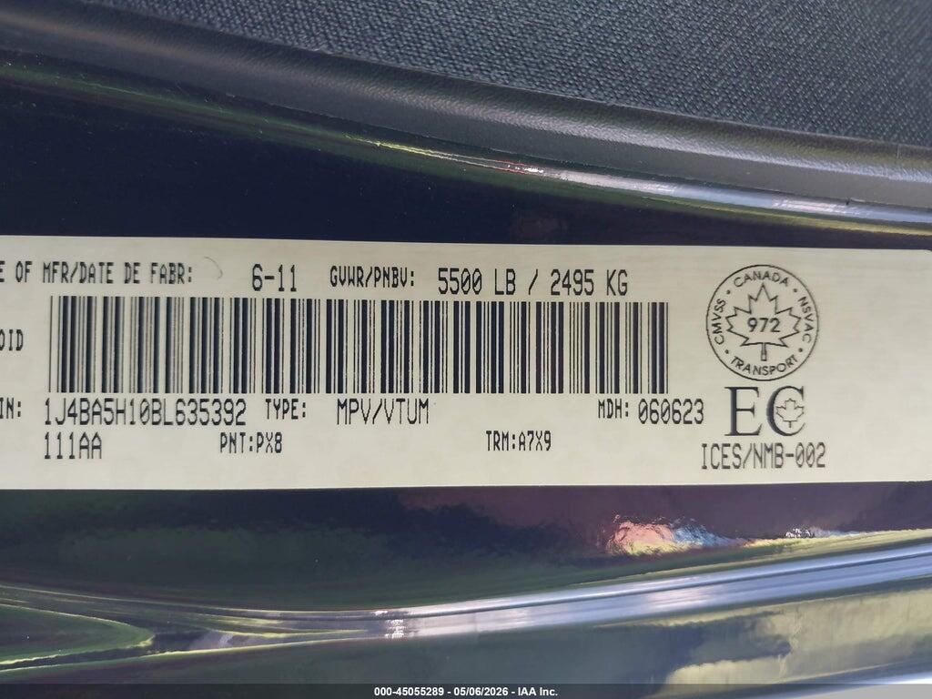 1J4BA5H10BL635392 2011 JEEP WRANGLER UNLIMITED photo no. 9